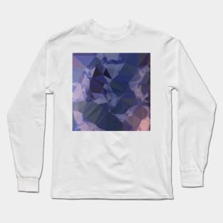 Bluebonnet Blue Orange Abstract Low Polygon Background Long Sleeve T-Shirt